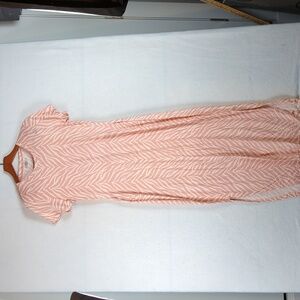 Real Essentials Pink‎ & White Zebra Print Maxi Dress M